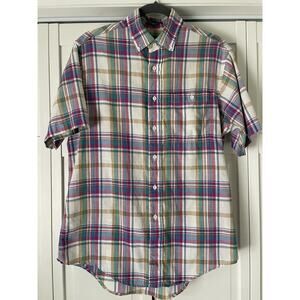 VTG TOWNCRAFT SINGLE NEEDLE TAILOR PLAID BUTTON POCKET SHIRT MENS Medium USA